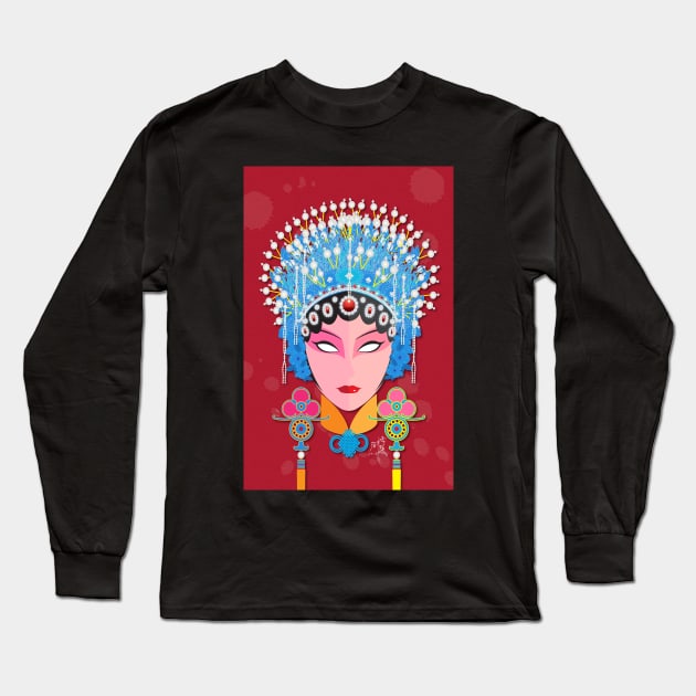 Chinese Opera Long Sleeve T-Shirt by amadeuxway